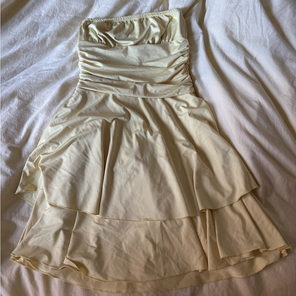Yellow Strapless Dress